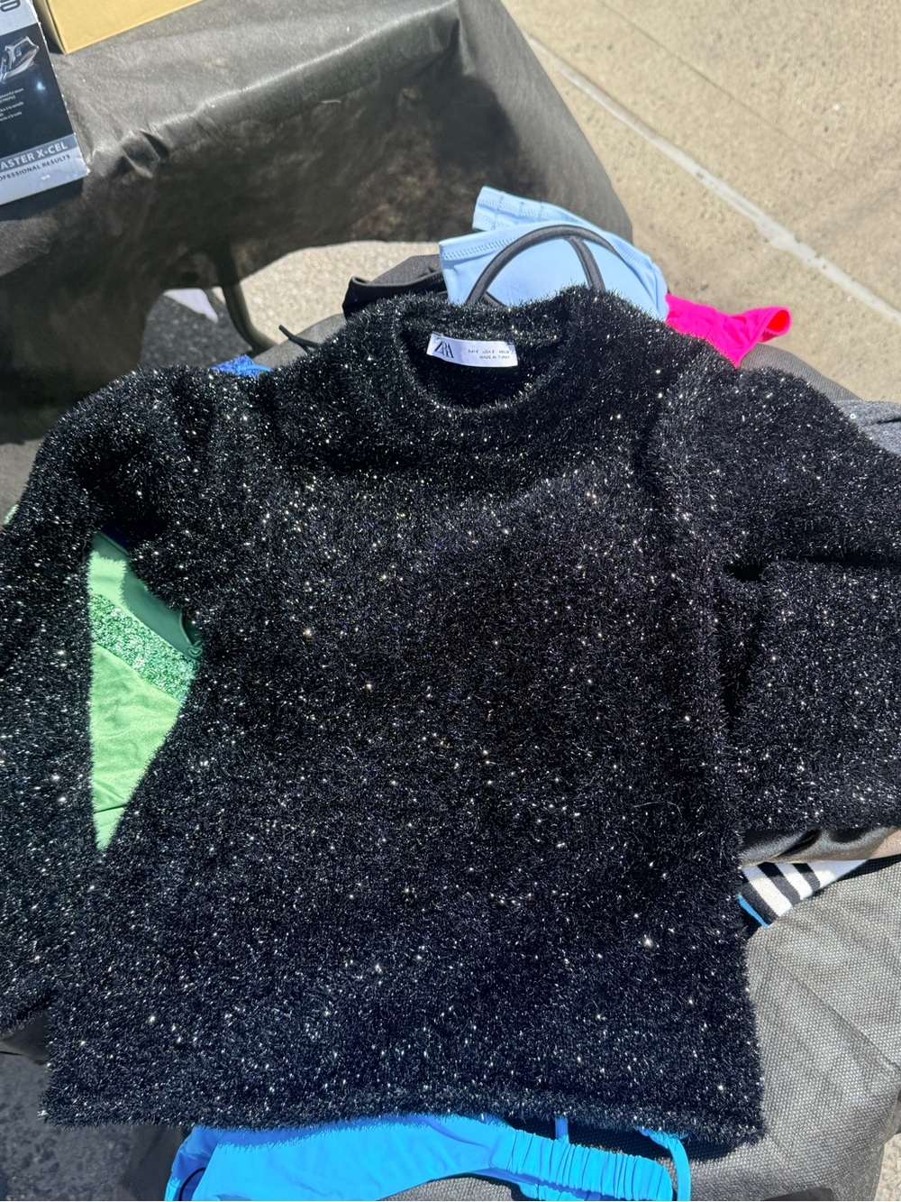 Zara Black Sparkle Turtleneck Sweater